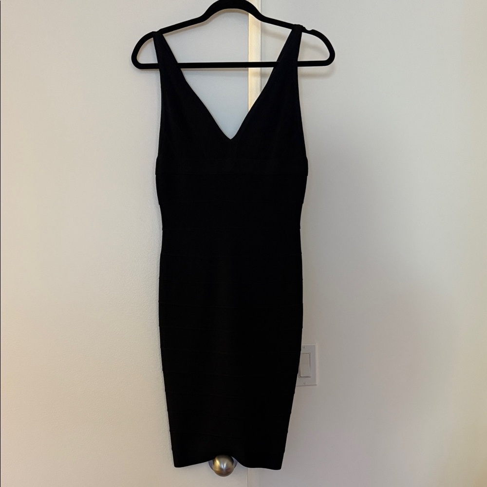 Black Herve Leger Bandage Midi Dress